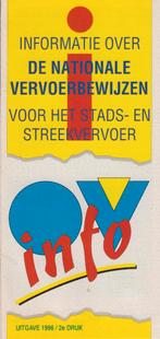 informatiefolder nationale vervoerbewijzen 1996, Ophalen of Verzenden, Zo goed als nieuw, Overige soorten, Overige typen