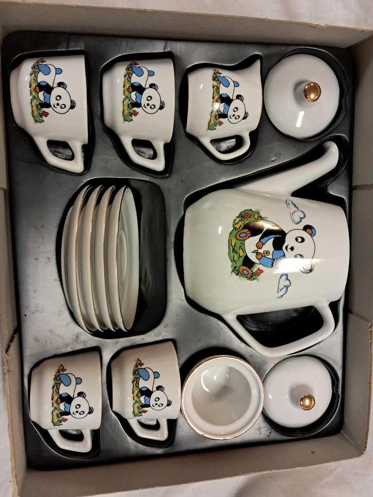 Vintage Panda Kinderservies Porselein, Huis en Inrichting, Keuken | Servies, Zo goed als nieuw, Compleet servies, Overige stijlen
