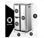 Bayt Prullenbak 60 Liter RVS NIEUW met kleine schade, 50 tot 75 cm, Nieuw, 40 liter of meer, Ophalen of Verzenden