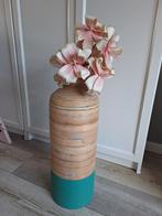 Bamboe vaas met kunstbloemen, Zo goed als nieuw, Ophalen