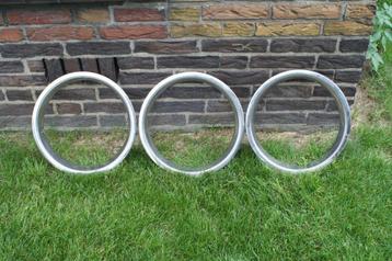 3 mooie chrome sier ring 13 inch van oud Opel uit metaal 