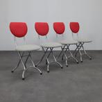 4x Postmodern Folding Chairs in Chrome and Wool, Italy, 90s, Ophalen, Gebruikt, Vintage, Metaal