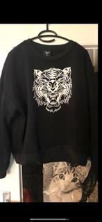 Ropped kort teui sweater tijger zwart wit xl ZIE FOTOS!!, Ophalen of Verzenden, Zo goed als nieuw, Maat 42/44 (L), Wit