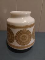 Vintage Vaas melkglas Nutricia wit/beige mandela patroon, Antiek en Kunst, Ophalen of Verzenden
