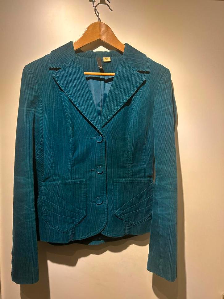 Retro Colbert Kobalt Blauw Maat 38, Kleding | Dames, Jasjes, Kostuums en Pakken, Zo goed als nieuw, Jasje, Maat 38/40 (M), Blauw