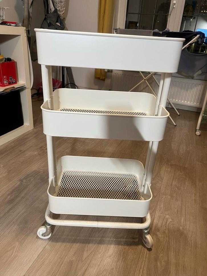 IKEA RÅSKOG Trolley (White) – 3 Tiers, Huis en Inrichting, Kasten | Overige, Zo goed als nieuw, Ophalen