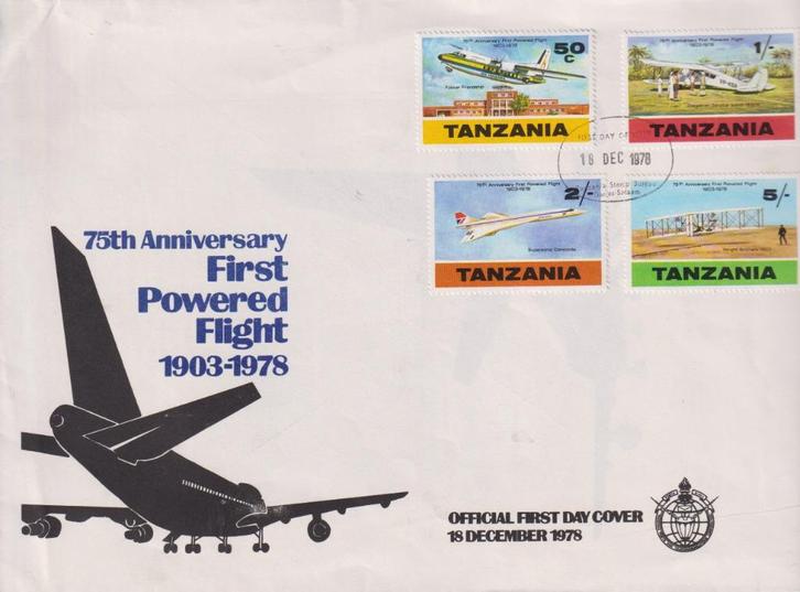 Tanzania 1978 Luchtvaart 75 jaar Vliegtuigen, Postzegels en Munten, Postzegels | Eerstedagenveloppen, Onbeschreven, Rest van de wereld