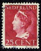 Nederland 1940, Koningin Wilhelmina, 25 cent, met watermerk., Verzenden, T/m 1940, Gestempeld
