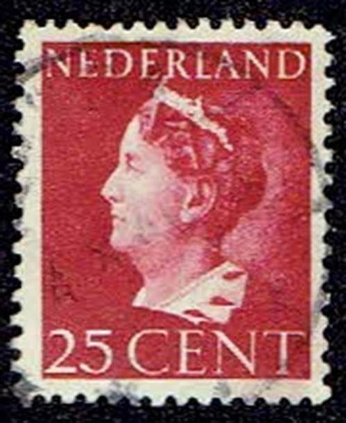 Nederland 1940, Koningin Wilhelmina, 25 cent, met watermerk., Postzegels en Munten, Postzegels | Nederland, Gestempeld, T/m 1940