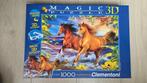 Clementoni Magic 3D puzzel Paarden 1000 stukjes v, Ophalen, 500 t/m 1500 stukjes, Zo goed als nieuw, Legpuzzel