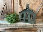 NIEUW metalen windlicht huis olive groen, Ophalen of Verzenden, Nieuw
