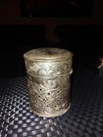 Antieke verzilverden wierook bus ZIE BESCHRIJVING, Antiek en Kunst, Ophalen of Verzenden