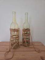 2x Decoratieve Flessen met Touw, Huis en Inrichting, Woonaccessoires | Vazen, 50 tot 75 cm, Geel, Ophalen of Verzenden, Glas