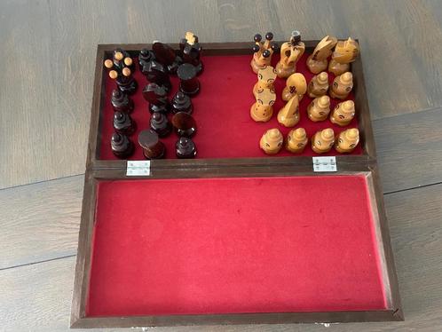 SCHAAKSPEL handgemaakt 38 x 39 cm - WD014, Hobby en Vrije tijd, Gezelschapsspellen | Bordspellen, Zo goed als nieuw, Een of twee spelers