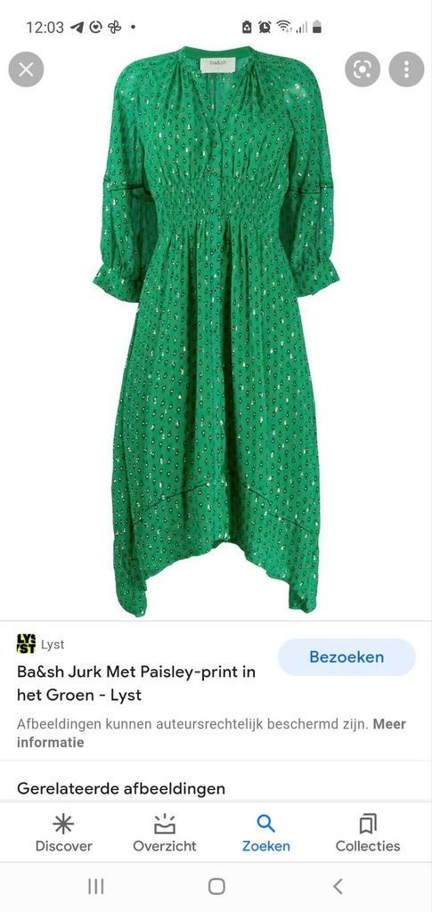 BASH / BA&SH jurkje maat M/L groen met glittertjes, Kleding | Dames, Jurken, Zo goed als nieuw, Groen, Onder de knie, Ophalen of Verzenden