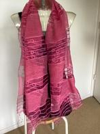 Artistieke lange roze sjaal met 45% zijde., Kleding | Dames, 45%zijde, Maat 46/48 (XL) of groter, Ophalen of Verzenden, Zo goed als nieuw