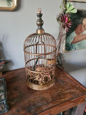  Messing / koperen vogelkooi.  beschikbaar voor biedingen