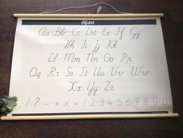 Het alfabet om op te hangen beschikbaar voor biedingen