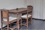 Antieke tafel met 3 stoelen vlechtwerk zitting, Ophalen