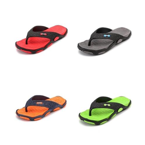 Heren slippers sandalen grijze rode maat 41 42 43 44 45, Kleding | Heren, Schoenen, Nieuw, Slippers, Verzenden