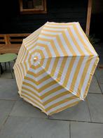 Kantelbare Gestreepte Parasol Kattegat Okergeel Ø 180 x 195, Ophalen, Kantelbaar, Nieuw, 1 tot 2 meter