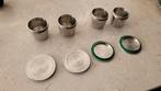 Hervulbare koffie cups RVS  incl diverse toebehoren, Ophalen of Verzenden, Zo goed als nieuw