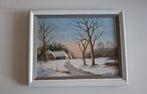 Schilderij Winterlandschap met Boerderij, Ophalen of Verzenden