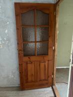 Massieve hard houten binnendeur met glas, Doe-het-zelf en Verbouw, Deuren en Horren, Ophalen, Gebruikt, 80 tot 100 cm, Binnendeur