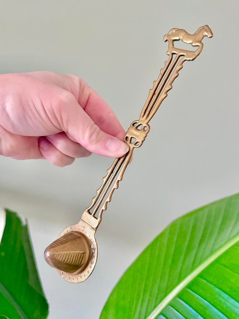 Vintage messing kaarsendover paard, Antiek en Kunst, Curiosa en Brocante, Ophalen of Verzenden