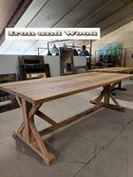 Eettafel - kloostertafel op maat -  oude eiken wagonplanken, Huis en Inrichting, Ophalen, Gebruikt
