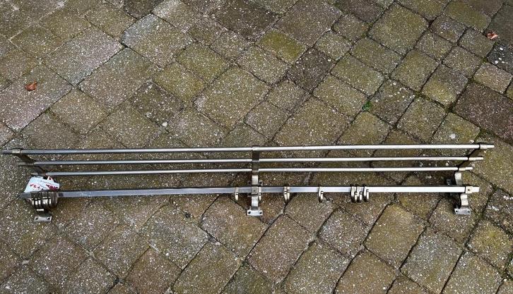 Originele jaren 30 kapstok 14 schuifbare haken vernikkeld, Huis en Inrichting, Woonaccessoires | Kapstokken, Gebruikt, Wandkapstok