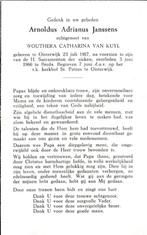 Janssens Arnoldus 1917 Oisterwijk 1966 Breda, Verzamelen, Bidprentjes en Rouwkaarten, Ophalen of Verzenden, Bidprentje
