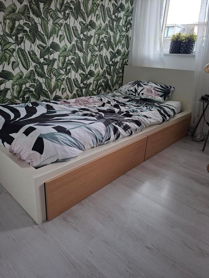 Bed malm 90x200, Huis en Inrichting, Slaapkamer | Complete slaapkamers, Gebruikt, Eenpersoons, Ophalen