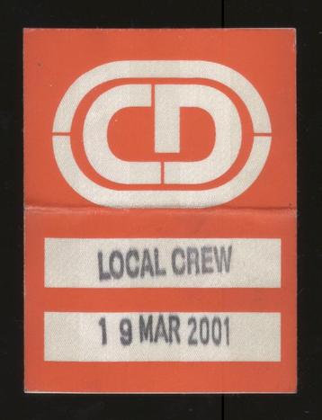 Craig David BACKSTAGE PASS Rotterdam 19 maart 2001 beschikbaar voor biedingen