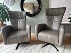Eigentijdse Prominent Relaxfauteuil accu taupe NIEUWSTAAT, Huis en Inrichting, Fauteuils, Ophalen, Zo goed als nieuw, Leer
