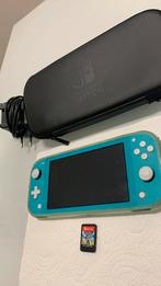 Nintendo Switch Lite incl. Mario Rabbids, Ophalen of Verzenden, Turquoise, Gebruikt, Met beschermhoes of tas