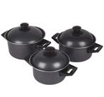 NIEUW! Bo-Camp Pannenset Rondo 3-Delig Carbonstaal €18,99, Ophalen of Verzenden, Nieuw