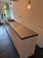 Lang wit /rvs kookeiland incl apparatuur, Ophalen, Gebruikt, Wit, Overige typen