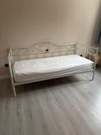 1 persoons bed metaal wit 90x200, Huis en Inrichting, Slaapkamer | Bedden, Ophalen, Gebruikt, 90 cm, Eenpersoons