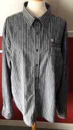Donkerblauw gestreept overhemd lange mouw maat XL. 5,00, Kleding | Heren, Overhemden, Blauw, Ophalen of Verzenden, Zo goed als nieuw