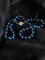 Zwarte parelketting met magneetslotje, Sieraden, Tassen en Uiterlijk, Kettingen, Ophalen of Verzenden, Gebruikt, Zwart