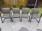 4 groene eetkamerstoelen met armleuning, Ophalen