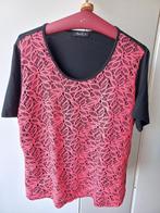 Zwart shirt met rood gehaakte voorkant mt XL Oscar B, Zwart, Zo goed als nieuw, Shirt of Top, Oscar B