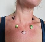 Nieuwe zelfgemaakte ketting parelmoer groen/bruin, Sieraden, Tassen en Uiterlijk, Kettingen, Ophalen of Verzenden, Nieuw, Overige kleuren