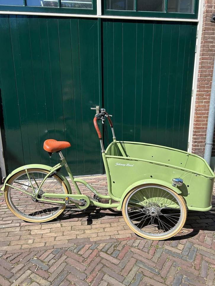 Prachtige licht fietsende groene Johny Loco bakfiets, Fietsen en Brommers, Fietsen | Bakfietsen, Zo goed als nieuw, Johnny Loco