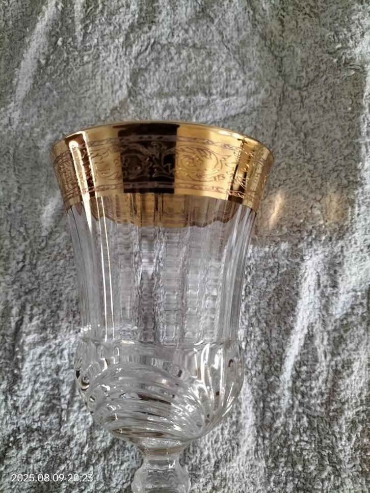 Cristal Murano goud ingelegde kristallen waterglas., Antiek en Kunst, Antiek | Glas en Kristal, Ophalen of Verzenden