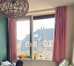 Gordijnen - magenta roze met wit geblokt, Ophalen, Gebruikt, 100 tot 150 cm, Overige kleuren