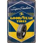 Goodyear super cushion tires relief reclamebord van metaal