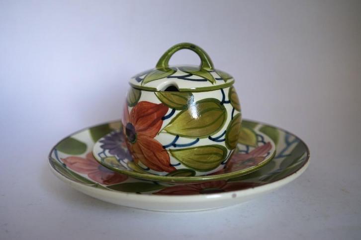vintage jam/suikerpot bord keramiek SMF Schramberg Germany, Antiek en Kunst, Antiek | Servies los, Ophalen of Verzenden