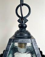 Vintage Franse zwarte hanglamp hal lamp lantaarn model, Huis en Inrichting, Lampen | Hanglampen, Ophalen of Verzenden, Zo goed als nieuw